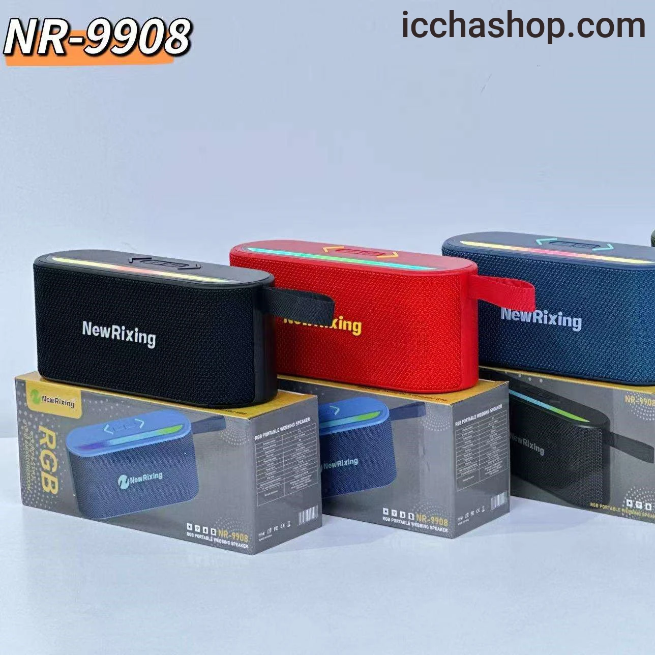 NewRixing NR - 9908 Portable Bluetooth Speaker with RGB Light