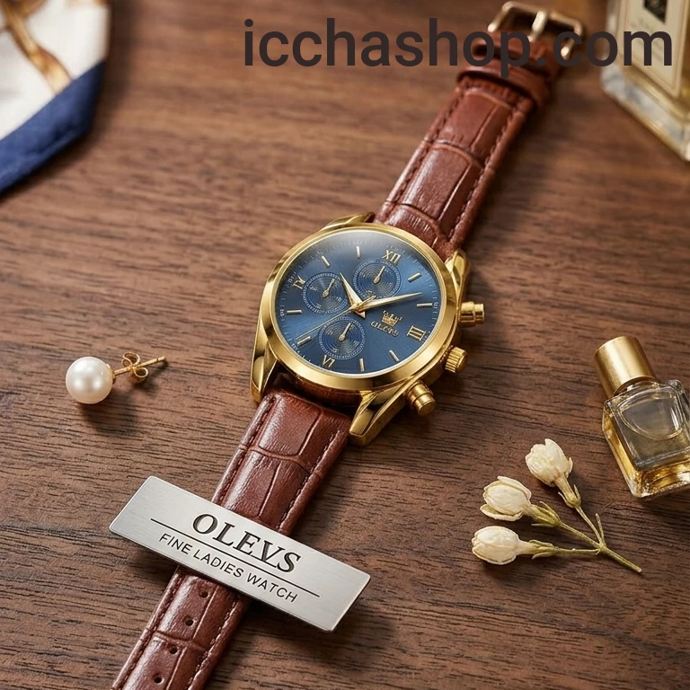 OLEVS 5610 Luxury Ladies Leather Watch