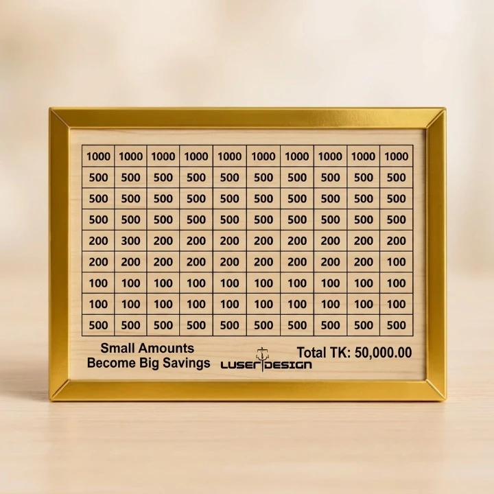 Wooden Money Saving Box (Piggy Bank) 50,000 tk