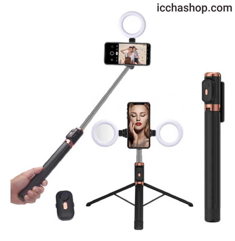 Plokama LIVE-K9 Pro 1700mm Selfie Stick Tripod with Ring Light
