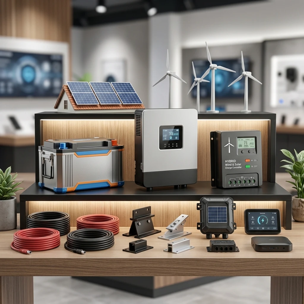 Solar, Wind Energy, Batteries & Inverter